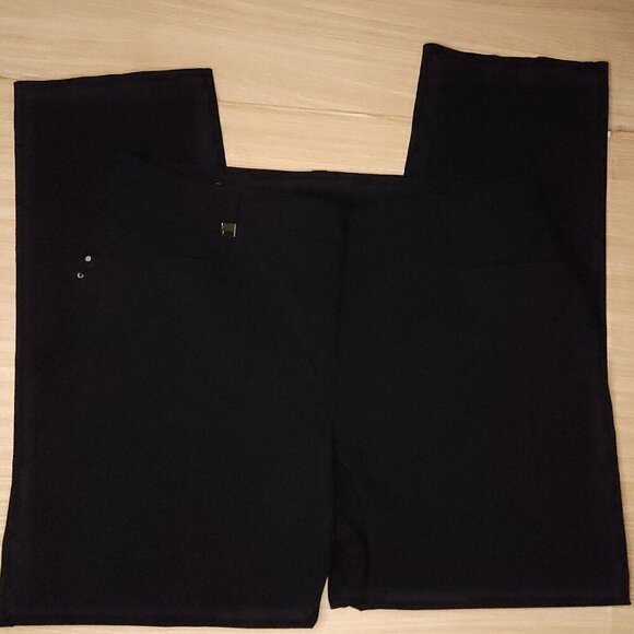 JM Collection Plus Black Straight Leg Pants 16P - Picture 1 of 8